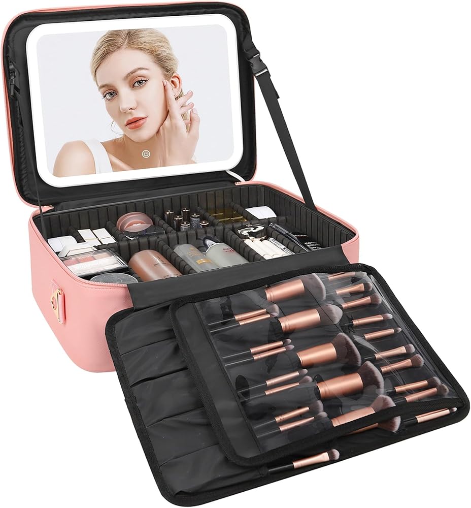 Sac de Maquillage Professionnel avec Miroir LED – Organisation & Éclat Partout.