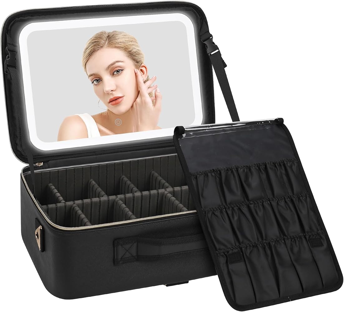 Sac de Maquillage Professionnel avec Miroir LED – Organisation & Éclat Partout.